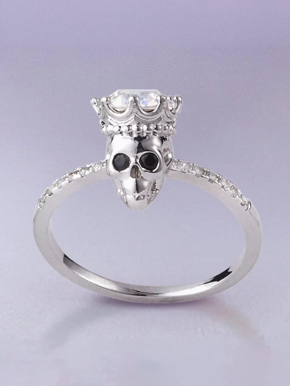Skull crown ring with Swarovski Crystals Charmed Aroma Skull Collection